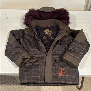 Billabong Army Green and plaid Jacket